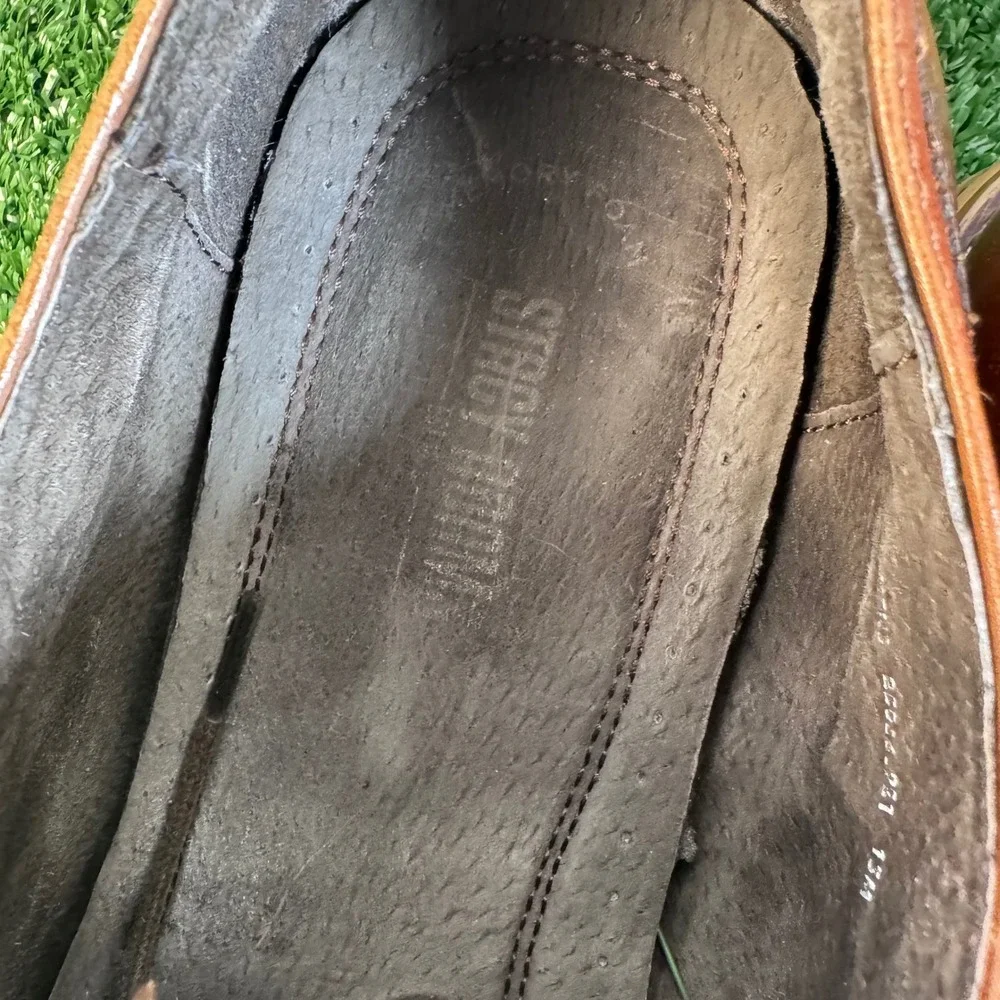 Stacy Adams Mens Brown Leather Cap Toe Brogue Derby Dress Shoes Size 13M
